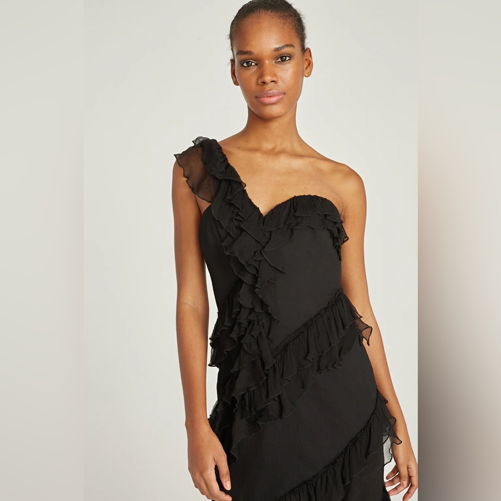 AMUR Harlow Black One-Shoulder Maxi Dress - Picture 5 of 16